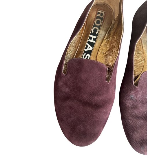 ROCHAS Brown Suede Loafers Flats Size 38.5 - Picture 3 of 11
